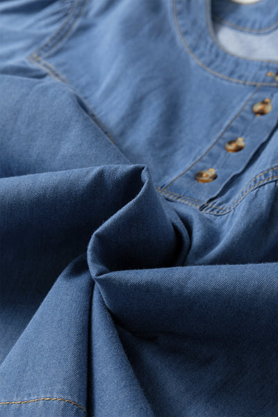 Denim Darling Peasant Top