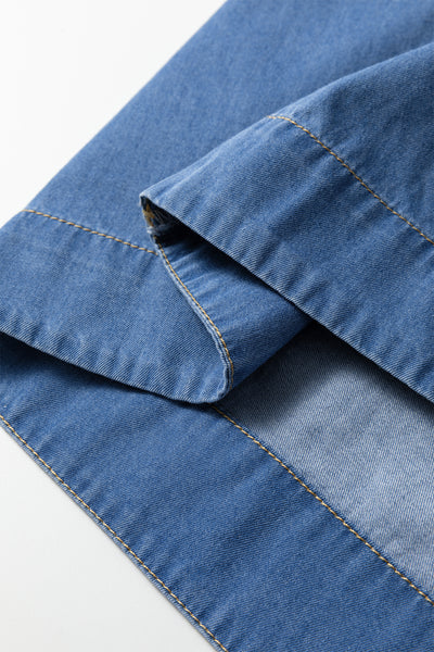 Denim Darling Peasant Top