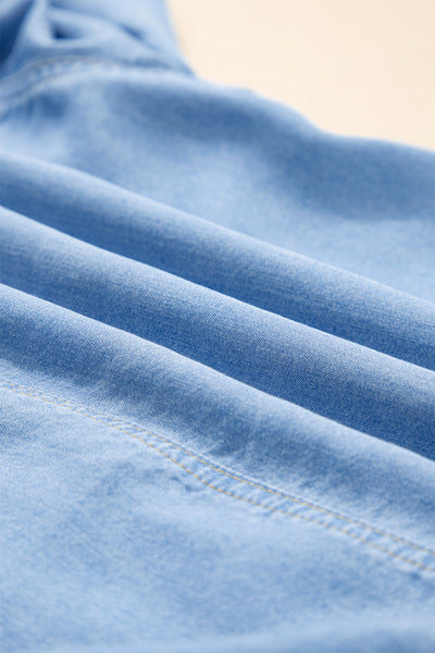 Ruffled Chambray Peplum Shirt