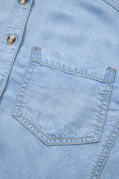 Ruffled Chambray Peplum Shirt