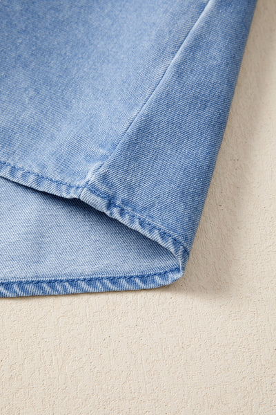 Denim Dream Ruffle Flutter Top