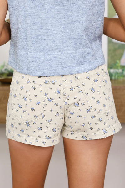 Bluebell Cottage Floral Denim Shorts