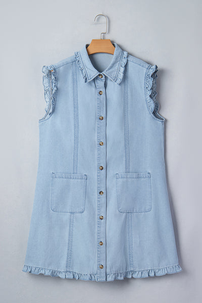 Midnight Magnolia Denim Swing Dress
