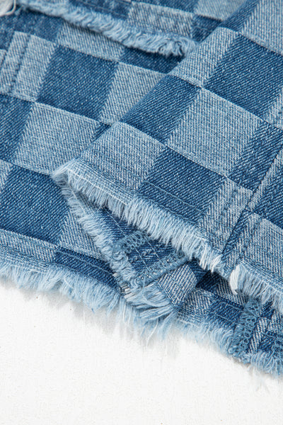 Denim Checkboard Breeze Shift Dress