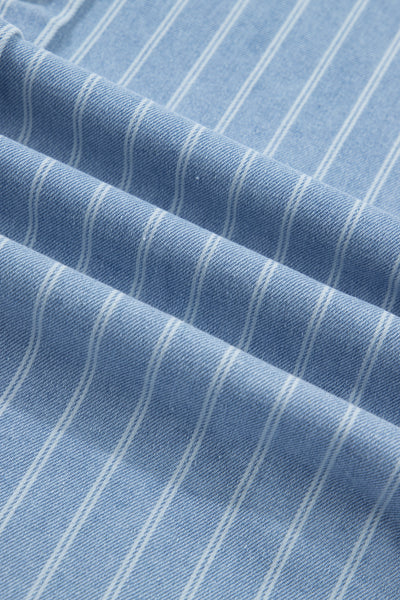 Coastal Breeze Pinstripe Denim Dress