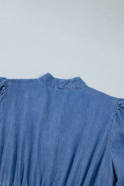 Blue Belle Zip Denim Midi Dress