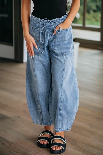 Breeze Cargo Denim Barrel Pants