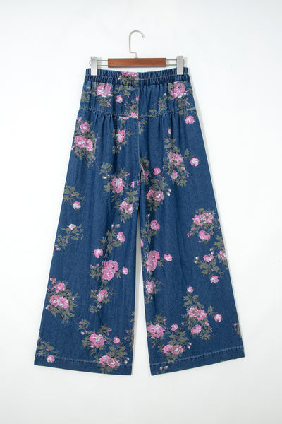 Midnight Rose Denim Palazzo Pants