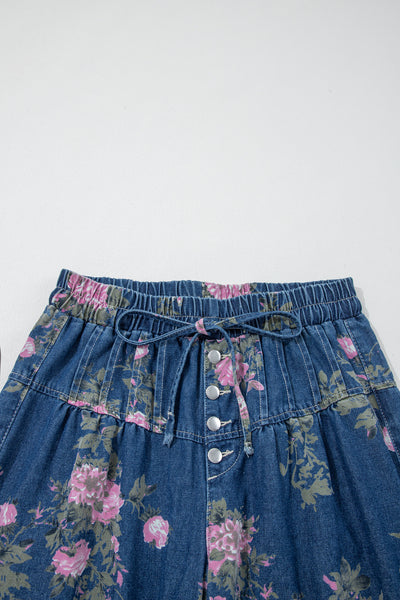 Midnight Rose Denim Palazzo Pants