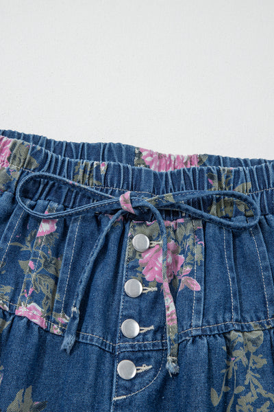 Midnight Rose Denim Palazzo Pants