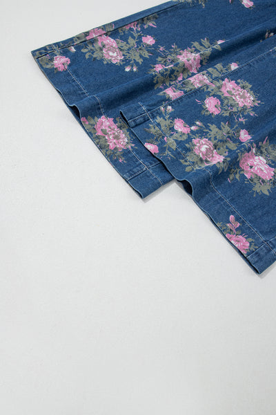 Midnight Rose Denim Palazzo Pants