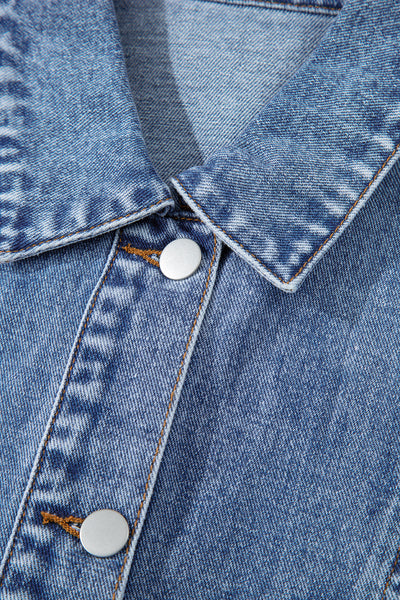 Denim Cargo Crop Vest