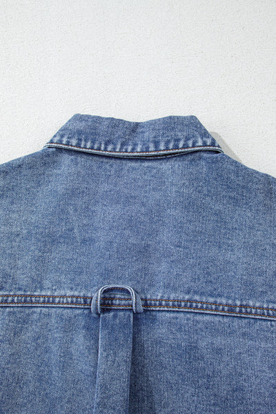 Denim Cargo Crop Vest