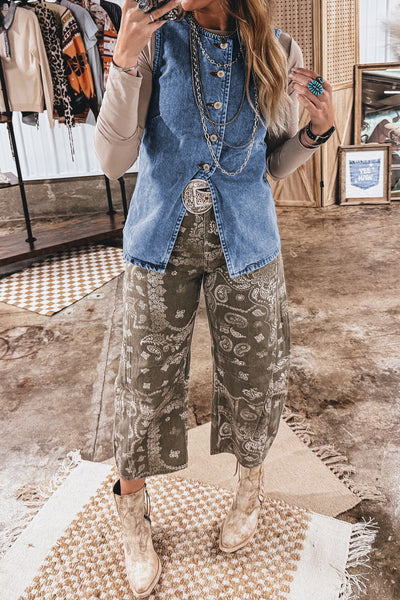 Indigo Heritage Snap Vest