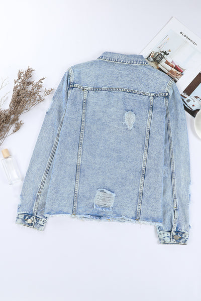Rebel Edge Distressed Denim Jacket