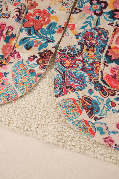 Boho Bloom Sherpa Jacket