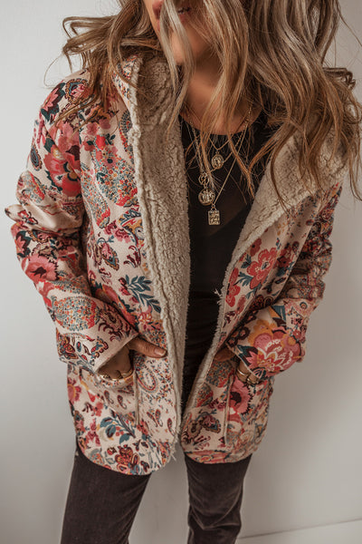 Boho Bloom Sherpa Jacket