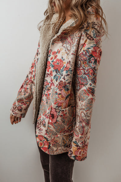Boho Bloom Sherpa Jacket
