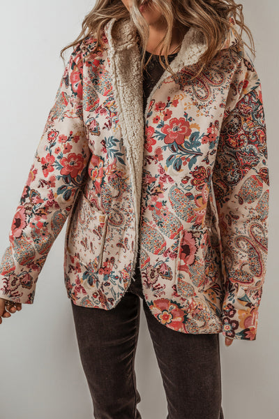 Boho Bloom Sherpa Jacket