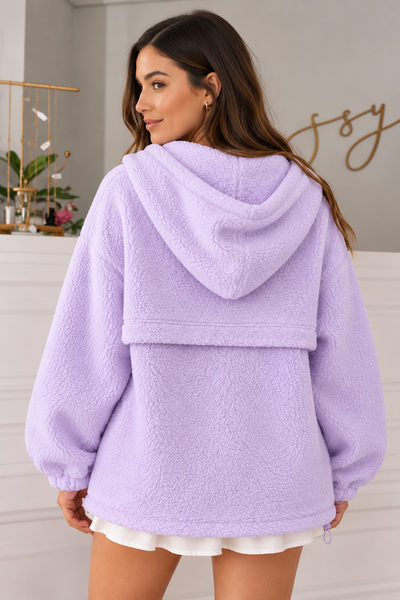 Lavender Cloud Half-Zip Hoodie