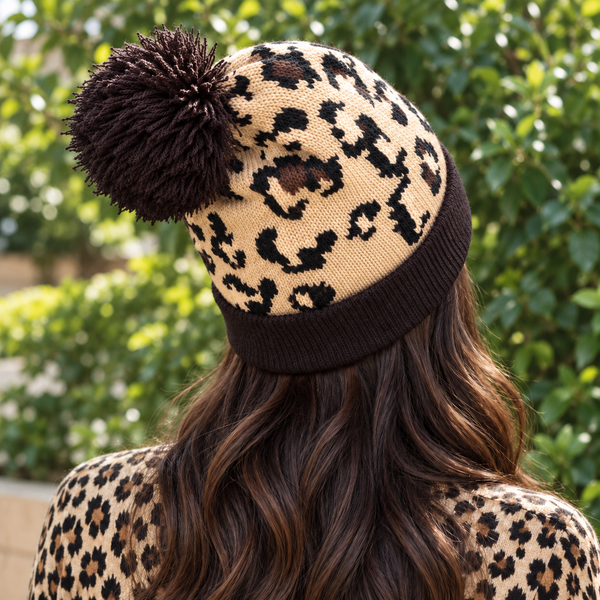 Wild Thing Leopard Pom Beanie