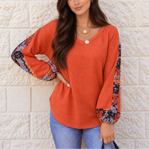 Autumn Bloom Waffle Top