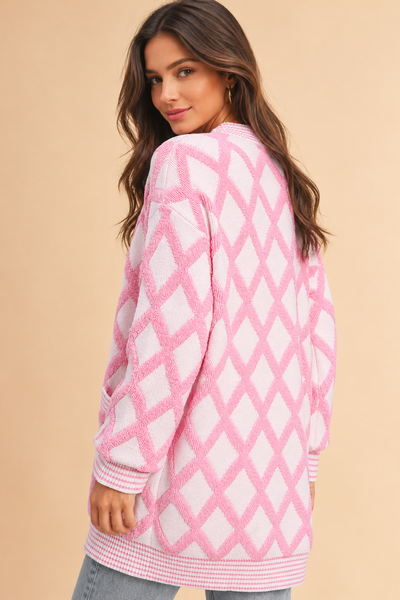 Cotton Candy Lattice Cardigan