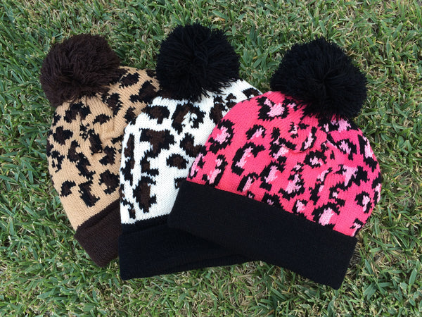 Wild Thing Leopard Pom Beanie