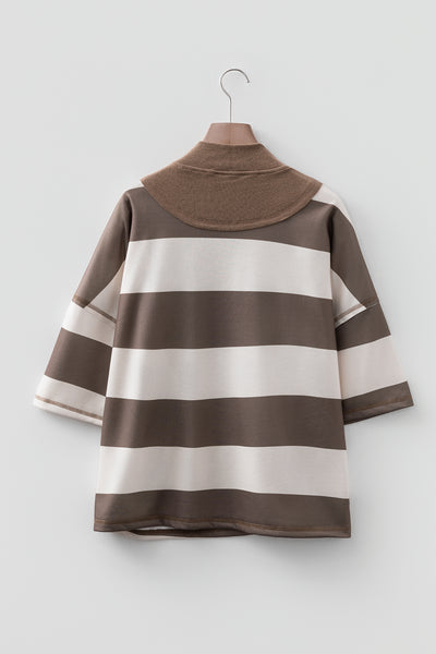 Retro Rib Zip Mockneck Pullover