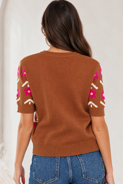 Retro Bloom Knit Top