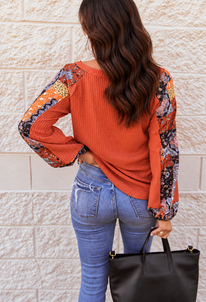 Autumn Bloom Waffle Top