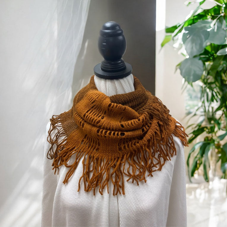 Love Kuza Camel Fringe Duo Infinity Scarf – Love, Kuza