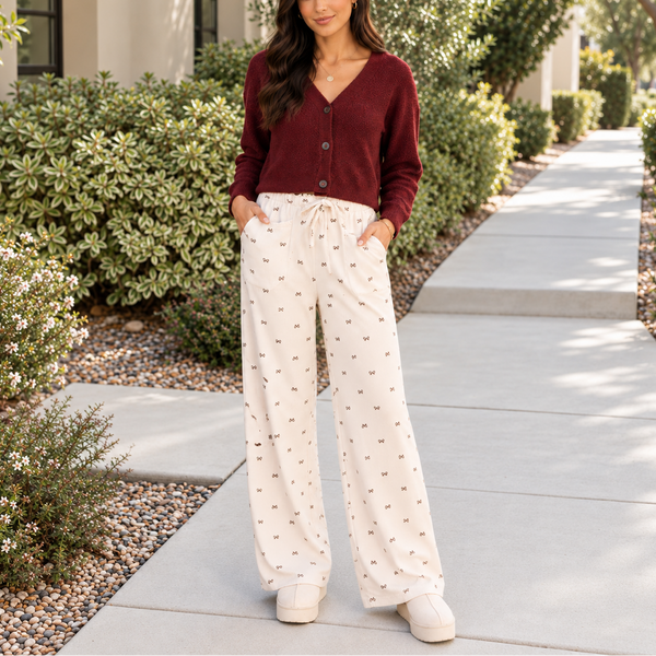 Bow Whisper Ribbed Lounge Pant