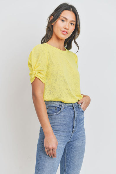 Sunny Day Slub Puff Sleeve Top