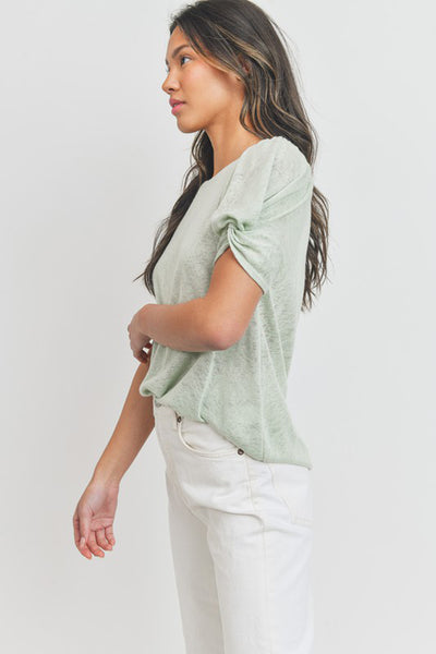 Sunny Day Slub Puff Sleeve Top