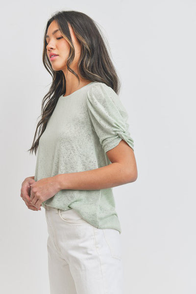 Sunny Day Slub Puff Sleeve Top