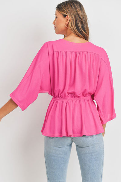 Sunlit Grace Surplice Peplum Top