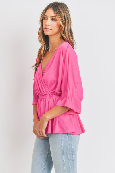 Sunlit Grace Surplice Peplum Top