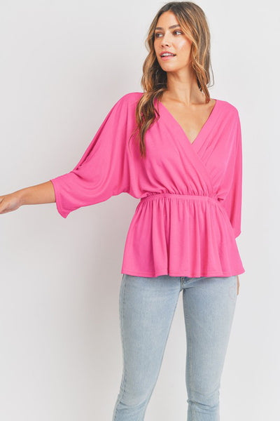Sunlit Grace Surplice Peplum Top