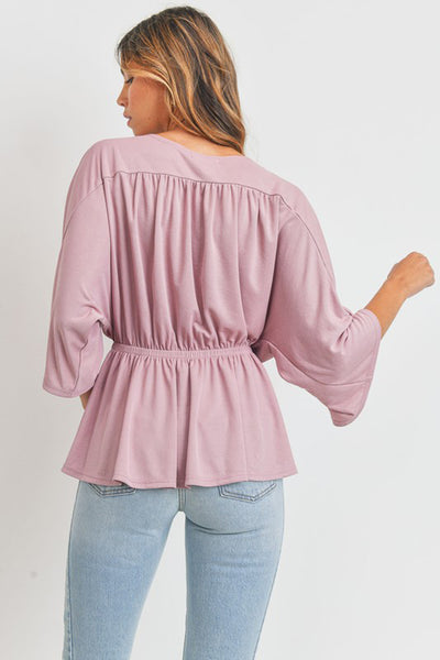 Sunlit Grace Surplice Peplum Top