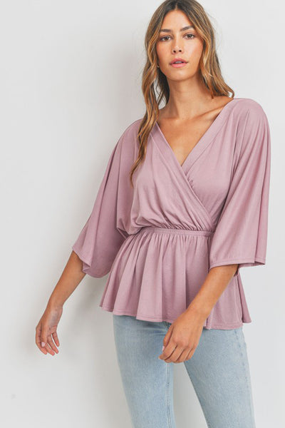 Sunlit Grace Surplice Peplum Top