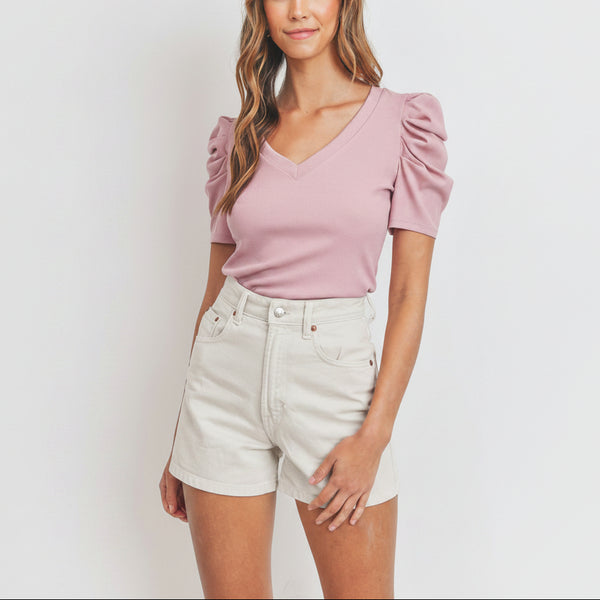 Blushing Belle Puff Sleeve Top