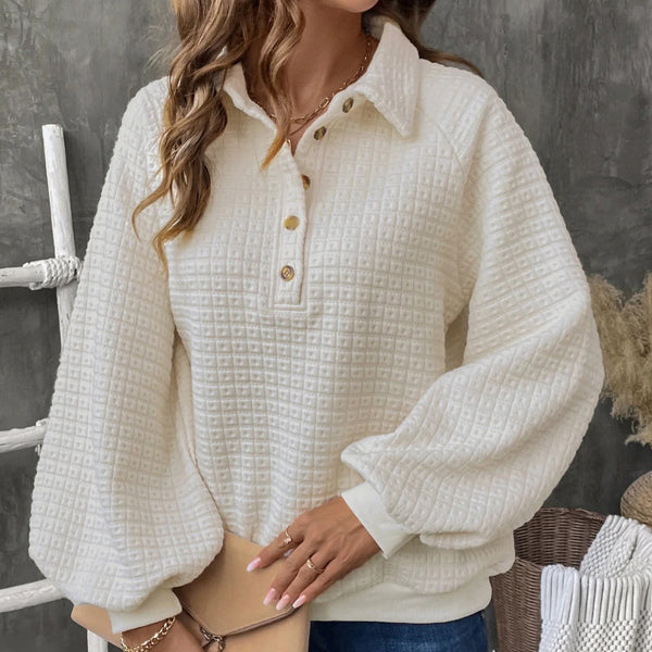 Cloud Nine Waffle Pullover Sweater