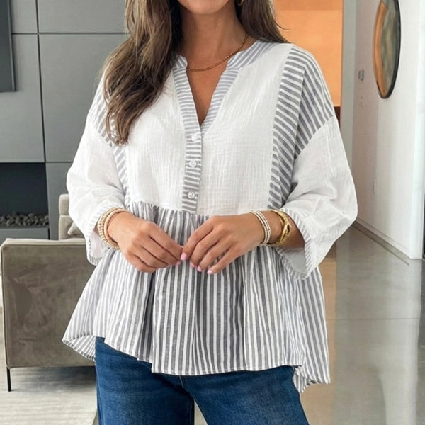 Harbor Light Striped Peplum Blouse
