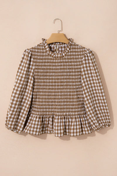 Rustic Plaid Peplum Top ? supplier product image