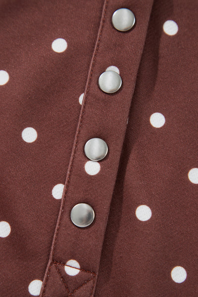 Café Polka Button-Collar Sweatshirt — supplier product-only image