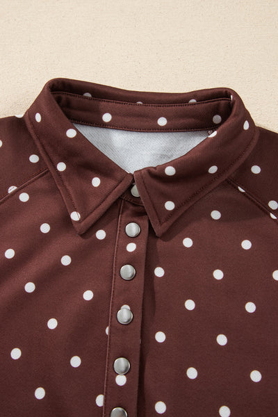Café Polka Button-Collar Sweatshirt — supplier product-only image