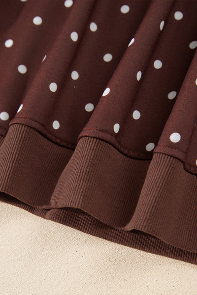 Café Polka Button-Collar Sweatshirt — supplier product-only image