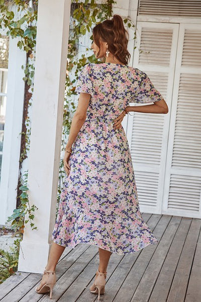 Blossom Breeze Wrap Midi Dress