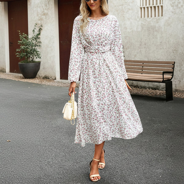 Sweet Bloom Tie-Waist Midi Dress